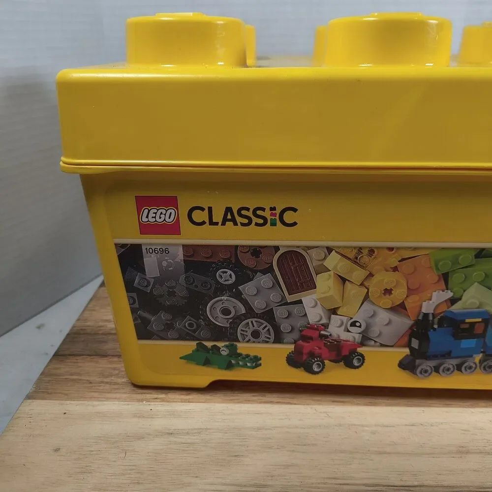 LEGO Storage Brick Container Yellow 8 Stud Hard Plastic LEGOS 6 inch lot of 3